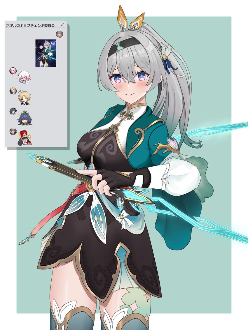 trailblazer, firefly, stelle, march 7th, caelus, and 3 more (honkai and 1 more) drawn by klashikari