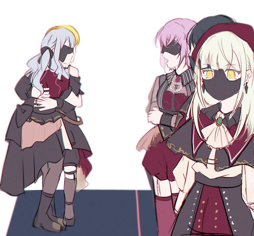 togawa sakiko, wakaba mutsumi, yahata umiri, misumi uika, mortis, and 5 more (bang dream! and 1 more) drawn by novaroll
