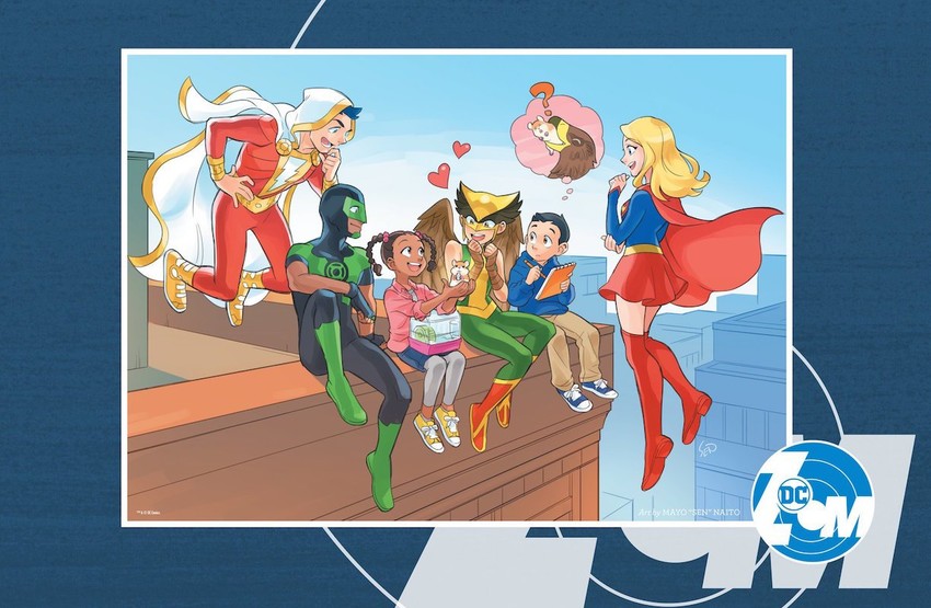 supergirl, green lantern, hawkgirl, shazam, billy batson, and 2 more (dc comics and 1 more) drawn by sen_(sen69)