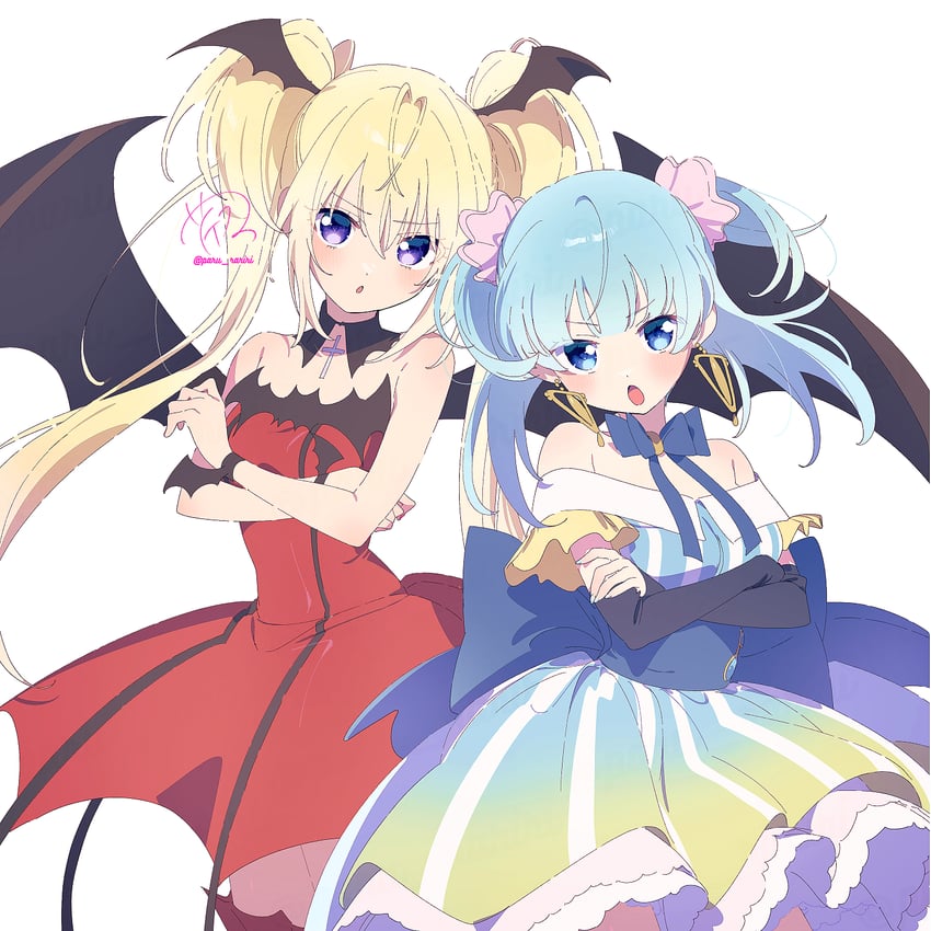 minami rena, hoshina utau, and lunatic charm (mahou shoujo madoka magica and 2 more) drawn by serizawa_serizane
