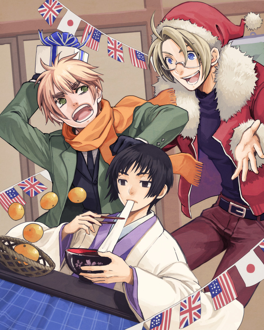 america, united kingdom, and japan (axis powers hetalia) drawn by yuzukarin