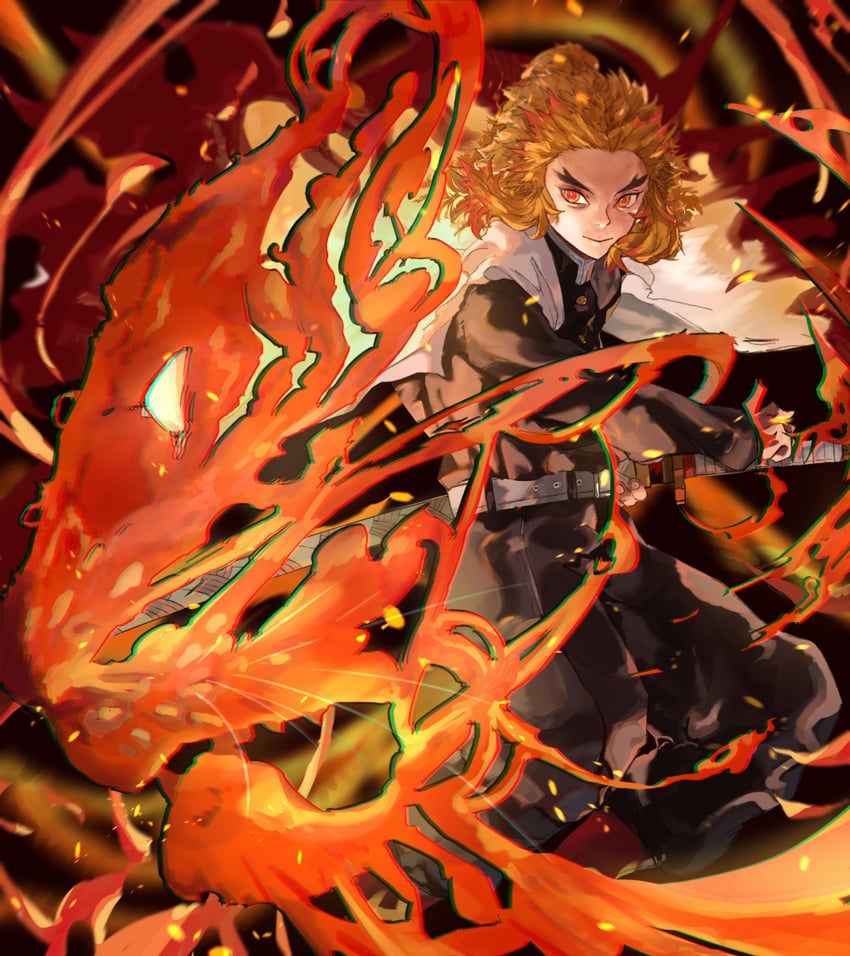 rengoku kyoujurou (kimetsu no yaiba) drawn by neko_no_kedama