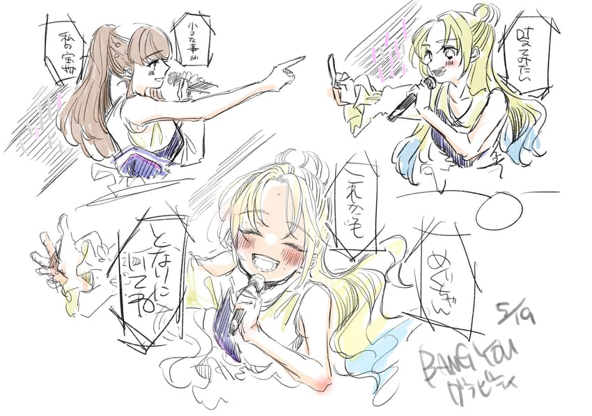 fujishima megumi and osawa rurino (love live! and 1 more) drawn by shin_(shnnnnrn1)