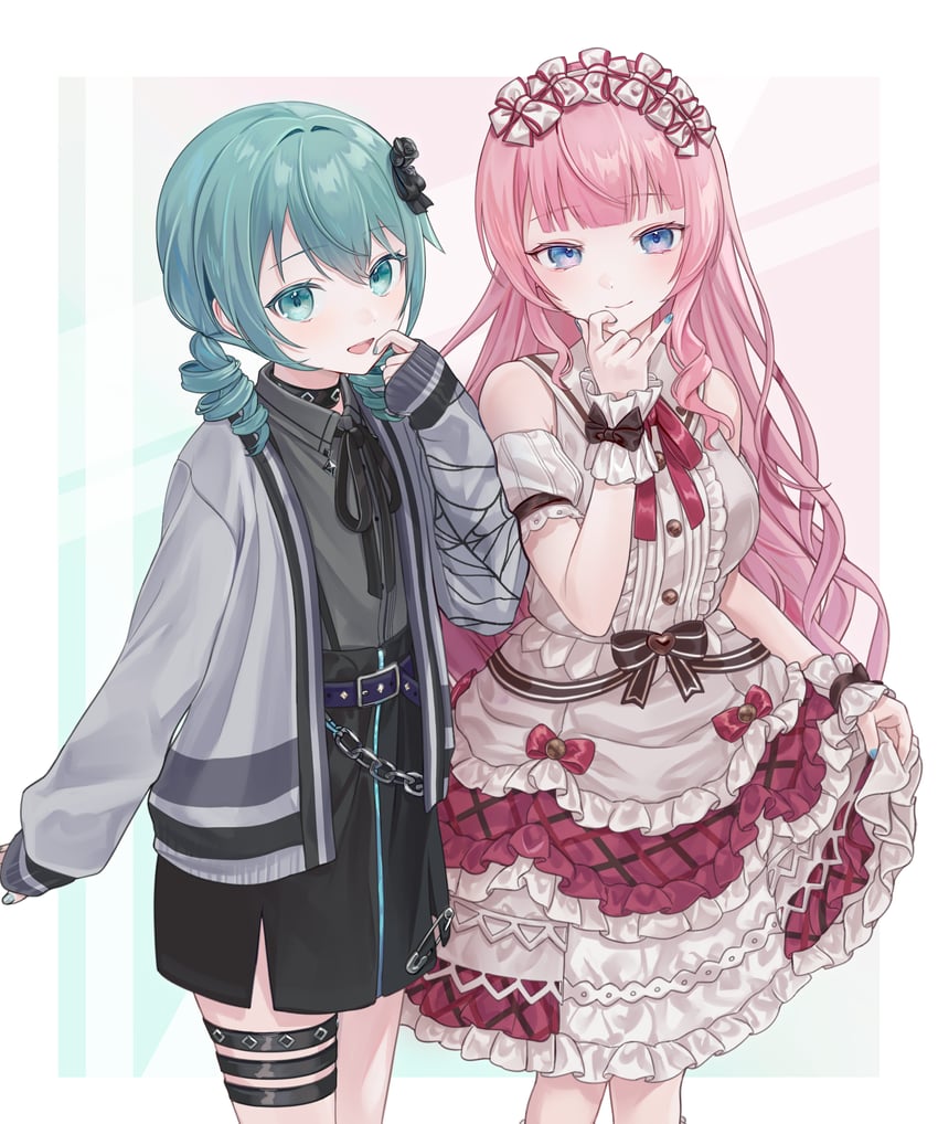 hatsune miku and megurine luka (vocaloid and 1 more) drawn by vs0mr
