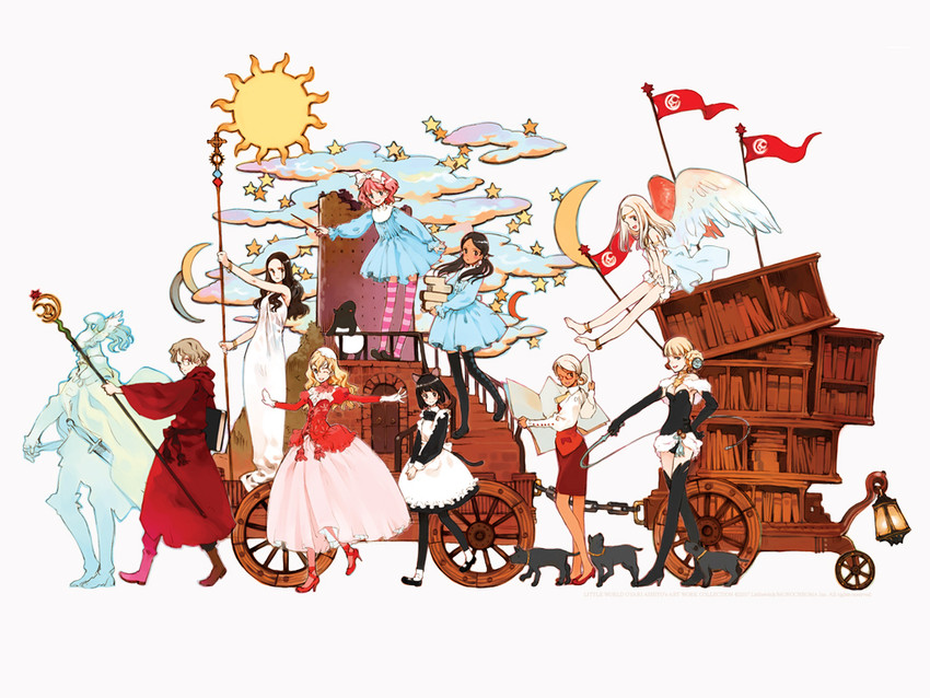 kaya xavier, aria vancleef, tillet, domino, fianna mellowa, and 4 more (shoujo mahou gaku littlewitch romanesque) drawn by oyari_ashito