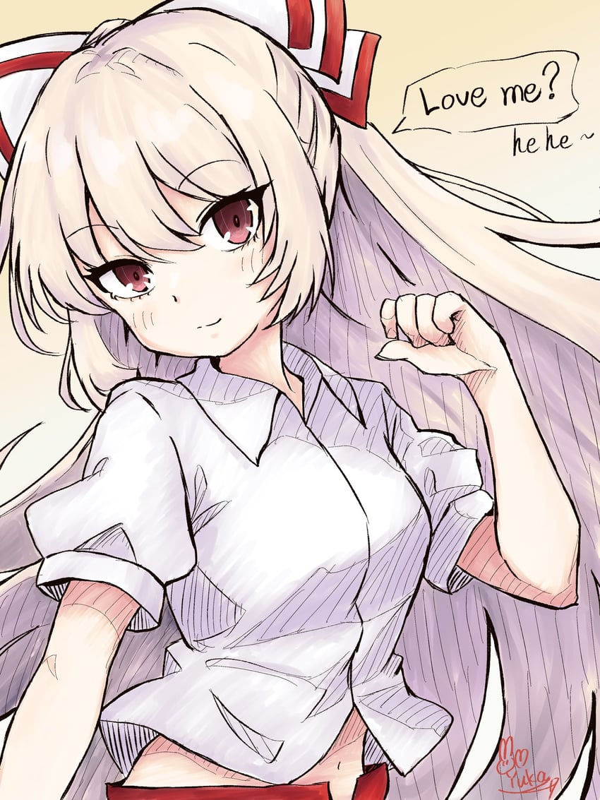 fujiwara no mokou (touhou) drawn by tokoyuka_th