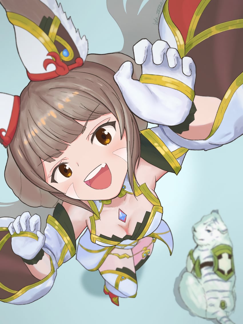 nia and dromarch (xenoblade chronicles and 1 more) drawn by ide_tetsu