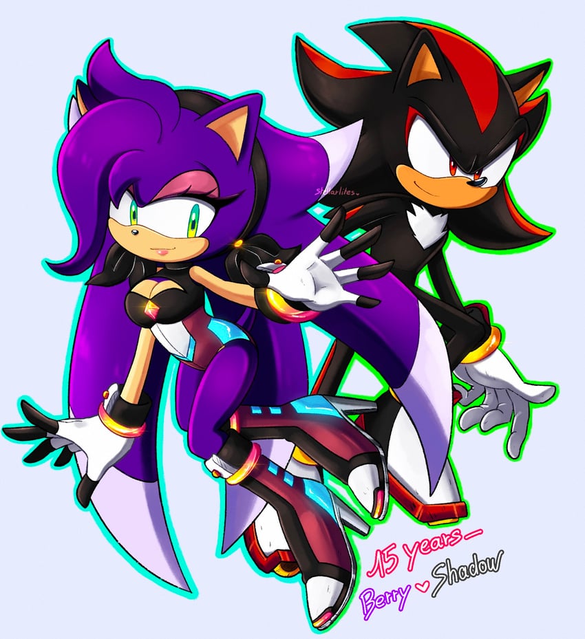 shadow the hedgehog and berry the hedgehog (original and 1 more) drawn by stellarlites