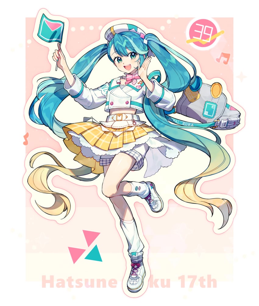hatsune miku and magical mirai miku (vocaloid and 1 more) drawn by rata_(m40929)