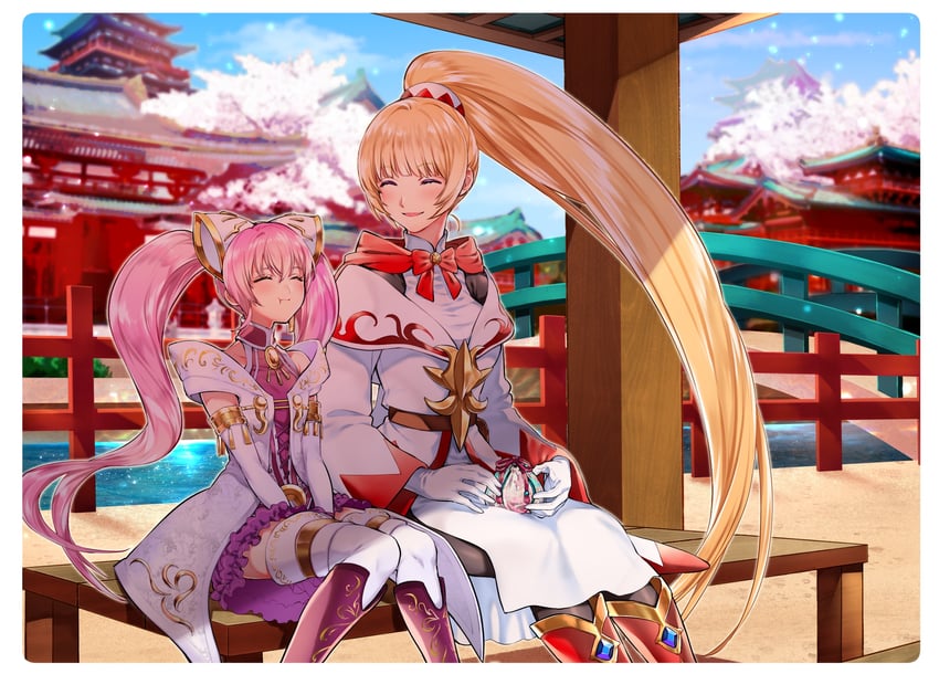 sakura and ayaka (final fantasy and 1 more) drawn by tarutaru_yamaoka