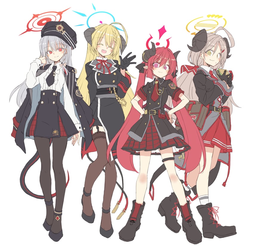 haruna, junko, izumi, and akari (blue archive) drawn by satou_kibi