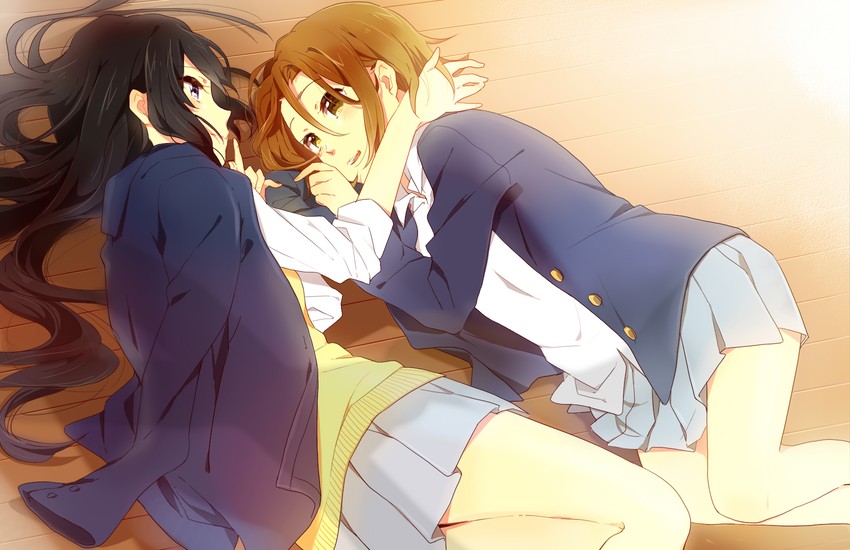 akiyama mio and tainaka ritsu (k-on!) drawn by karuha