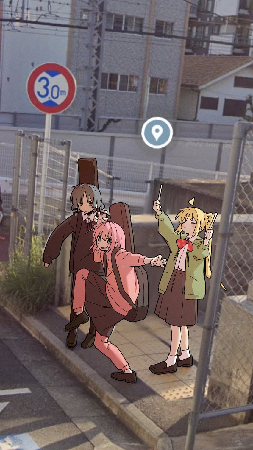 gotoh hitori, ijichi nijika, and yamada ryo (bocchi the rock!) drawn by machuuu68