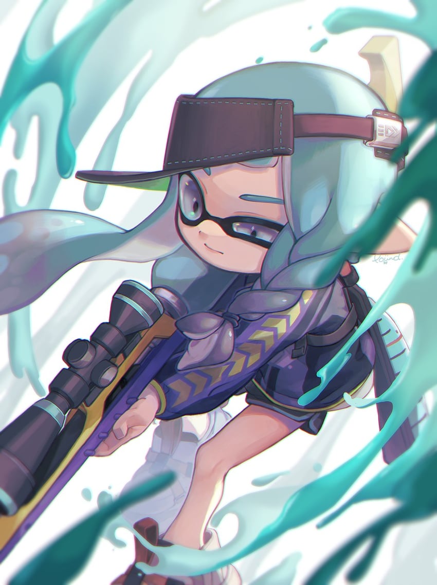 inkling player character and inkling girl (splatoon and 1 more) drawn by pendes