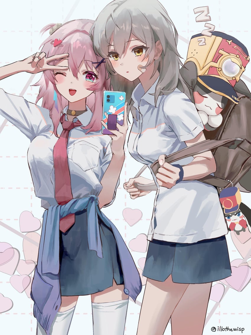 trailblazer, stelle, march 7th, and pom-pom (honkai and 1 more) drawn by wisp_(illothewisp)