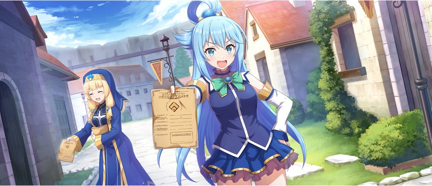 aqua and cecily (kono subarashii sekai ni shukufuku wo! and 1 more)