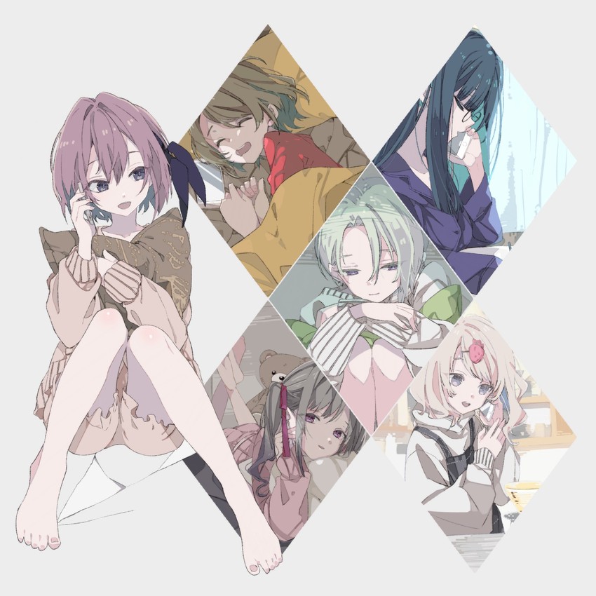 sakuma hikari, mori ichigo, iwanaga shizu, ayashiro nanano, hoshino riya, and 1 more (project cold) drawn by na_ta53