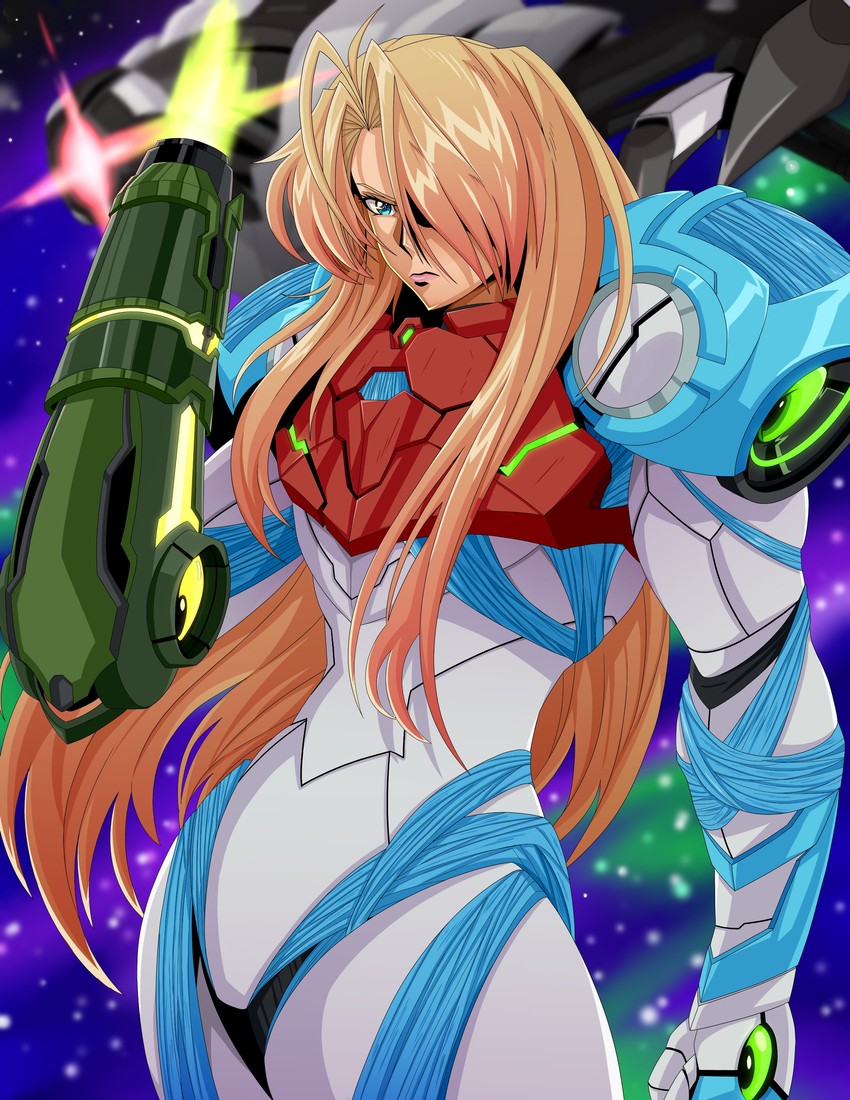 samus aran and e.m.m.i. (metroid and 1 more) drawn by andoryuanzuru