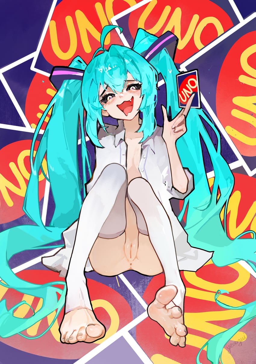hatsune miku (vocaloid and 1 more) drawn by yeougui