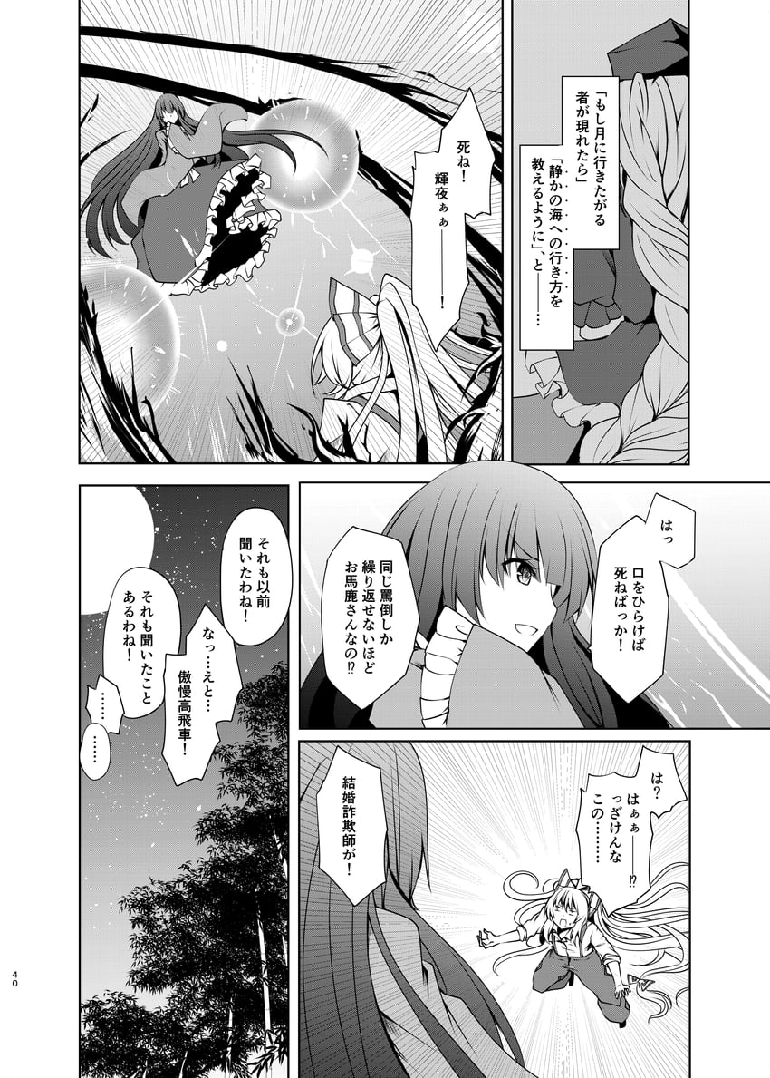 fujiwara no mokou, houraisan kaguya, and yagokoro eirin (touhou) drawn by kitora_(kisekinonameko)