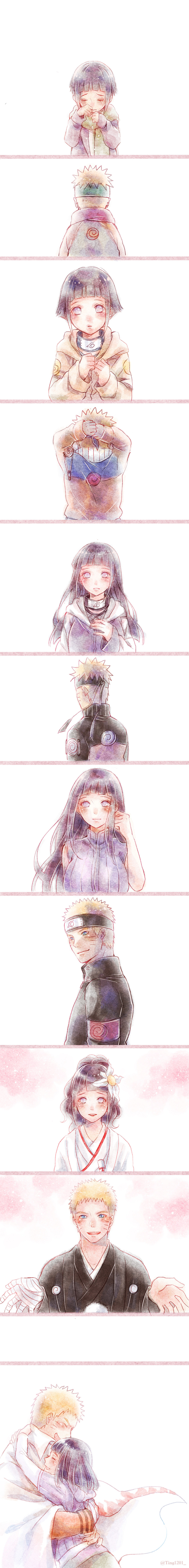 uzumaki naruto and hyuuga hinata (naruto and 1 more) drawn by ting