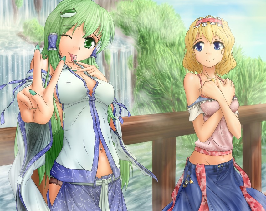 kochiya sanae and alice margatroid (touhou) drawn by hater_(hatater)