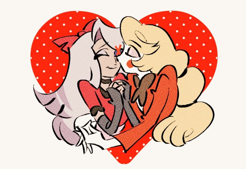 charlie morningstar and vaggie (hazbin hotel) drawn by yasutak1192