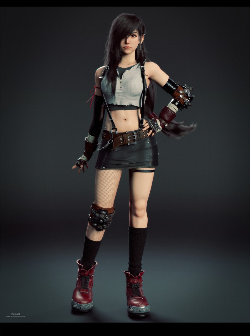 tifa lockhart (final fantasy and 2 more) drawn by zeablast