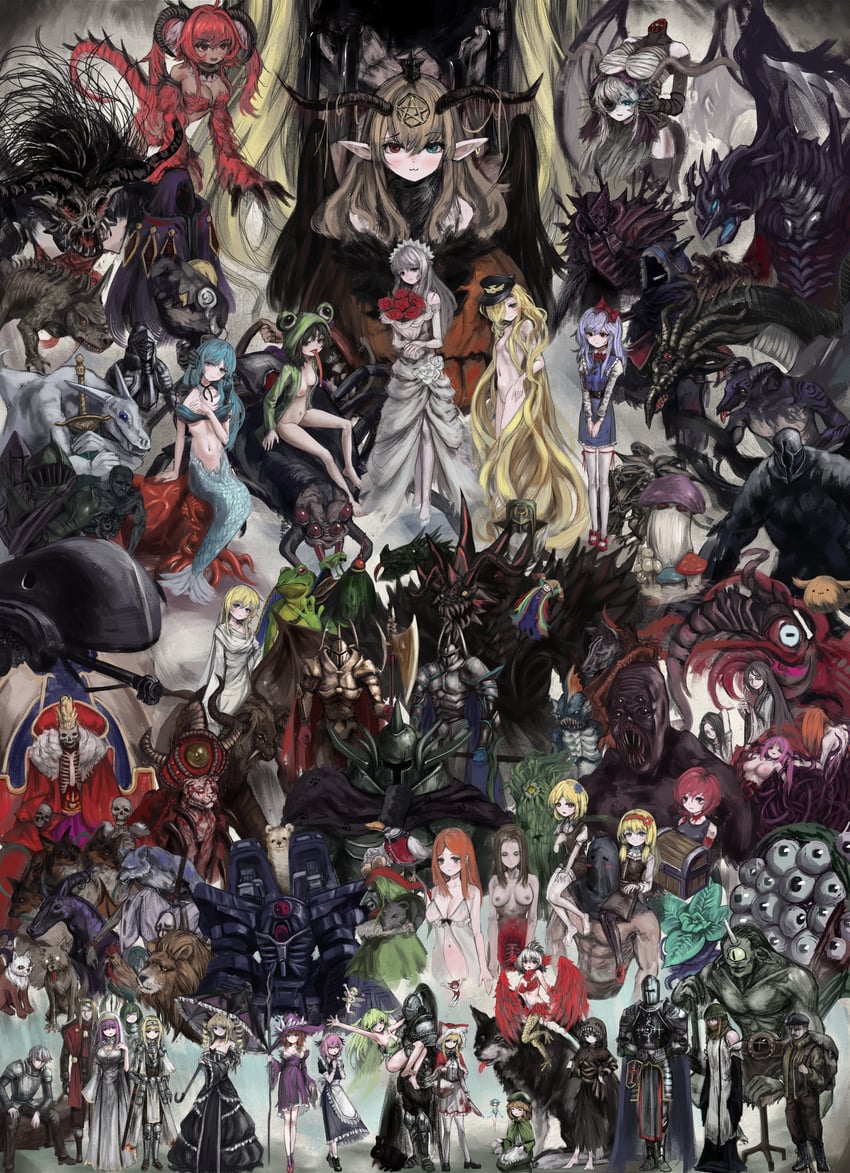 grimm, leaf, red hood, miranda, dorothy, and 25 more (black souls and 2 more) drawn by ropeperson