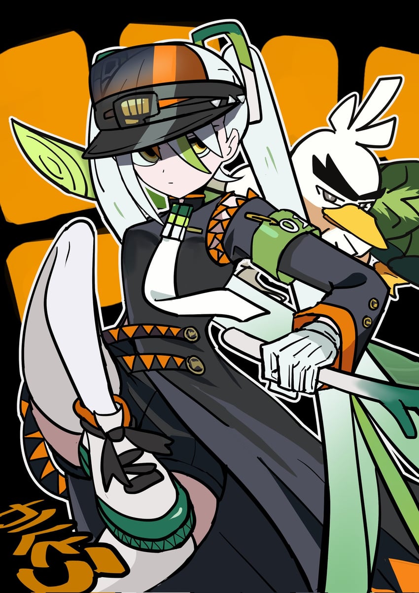 hatsune miku, sirfetch'd, and fighting miku (pokemon and 2 more) drawn by hillsbeichen