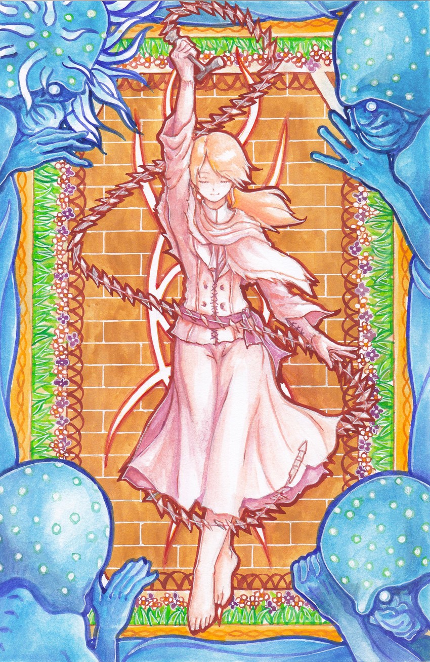 iosefka and small celestial emissary (bloodborne) drawn by gride