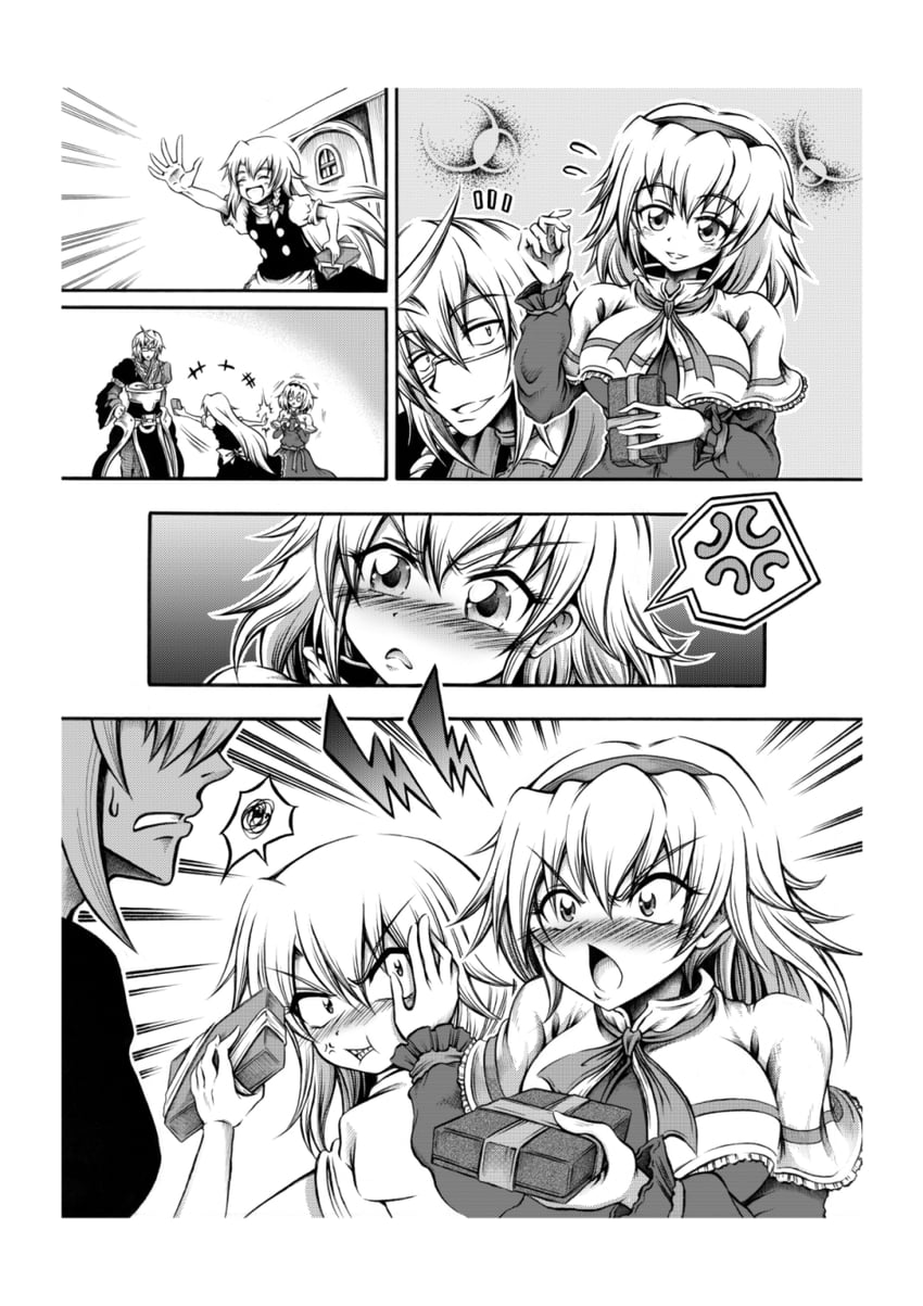 kirisame marisa, alice margatroid, and morichika rinnosuke (touhou) drawn by hidefu_kitayan