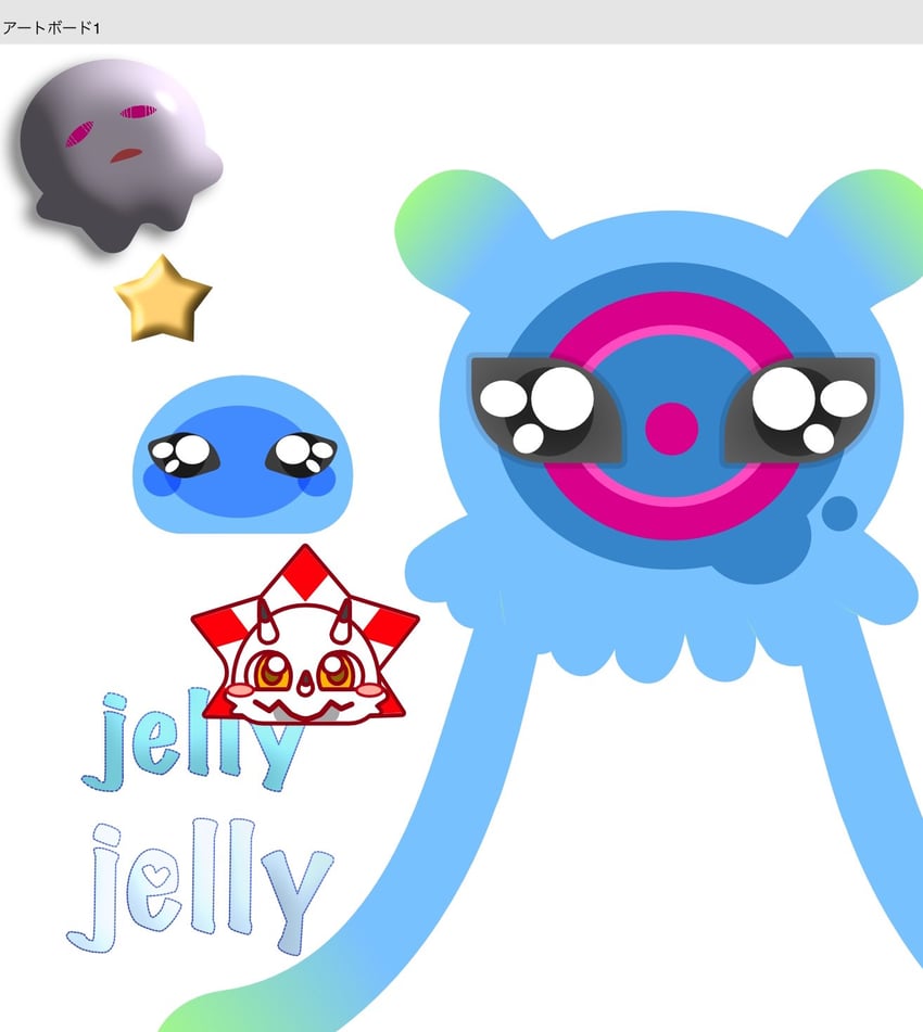 jellymon and gammamon (digimon) drawn by sanekokoa