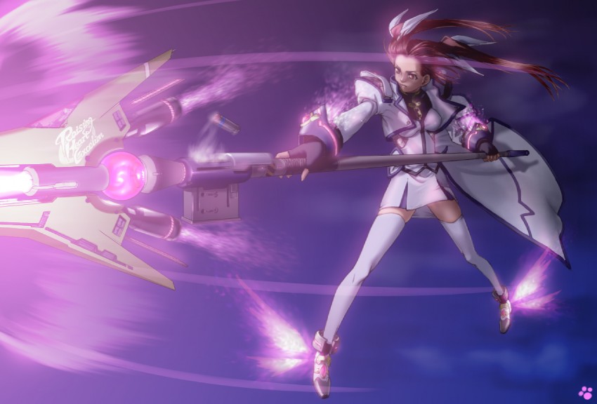 takamachi nanoha and raising heart (lyrical nanoha and 1 more) drawn by nyath