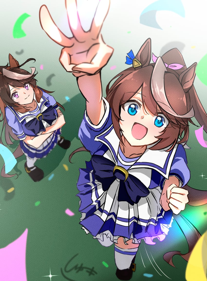 tokai teio and symboli rudolf (umamusume) drawn by naegi_happy