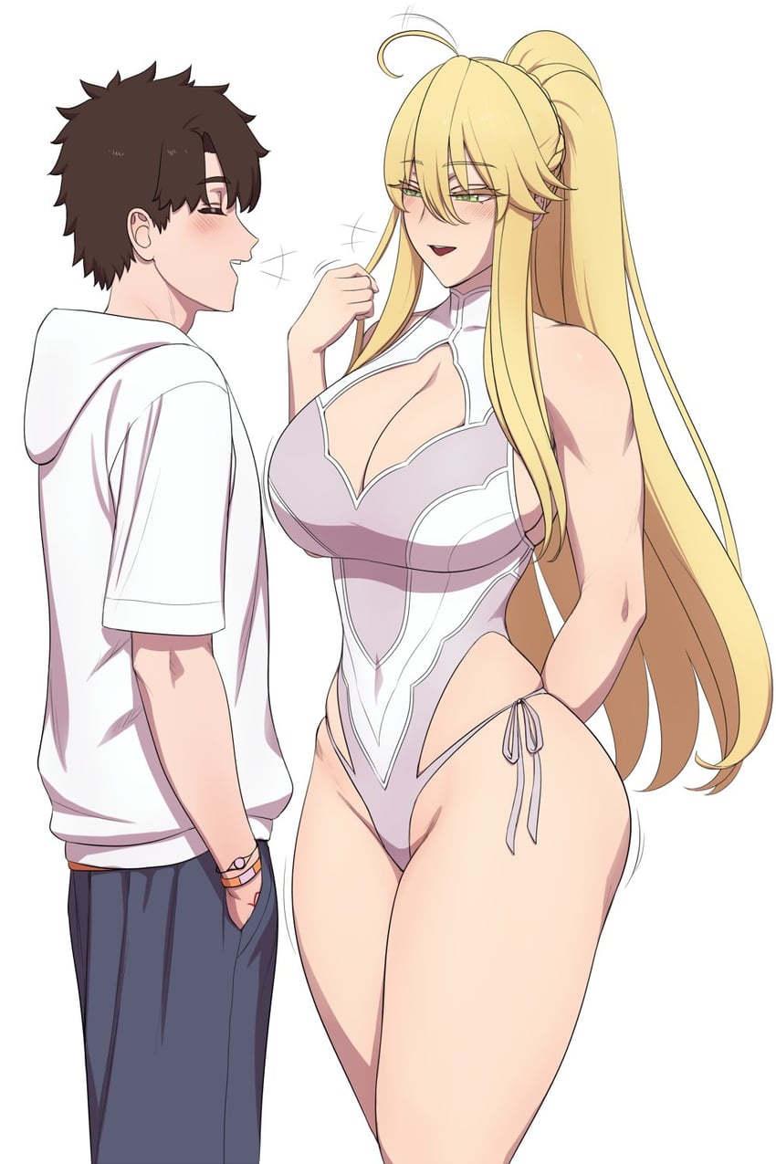 artoria pendragon and fujimaru ritsuka (fate and 1 more) drawn by lvl_(sentrythe2310)