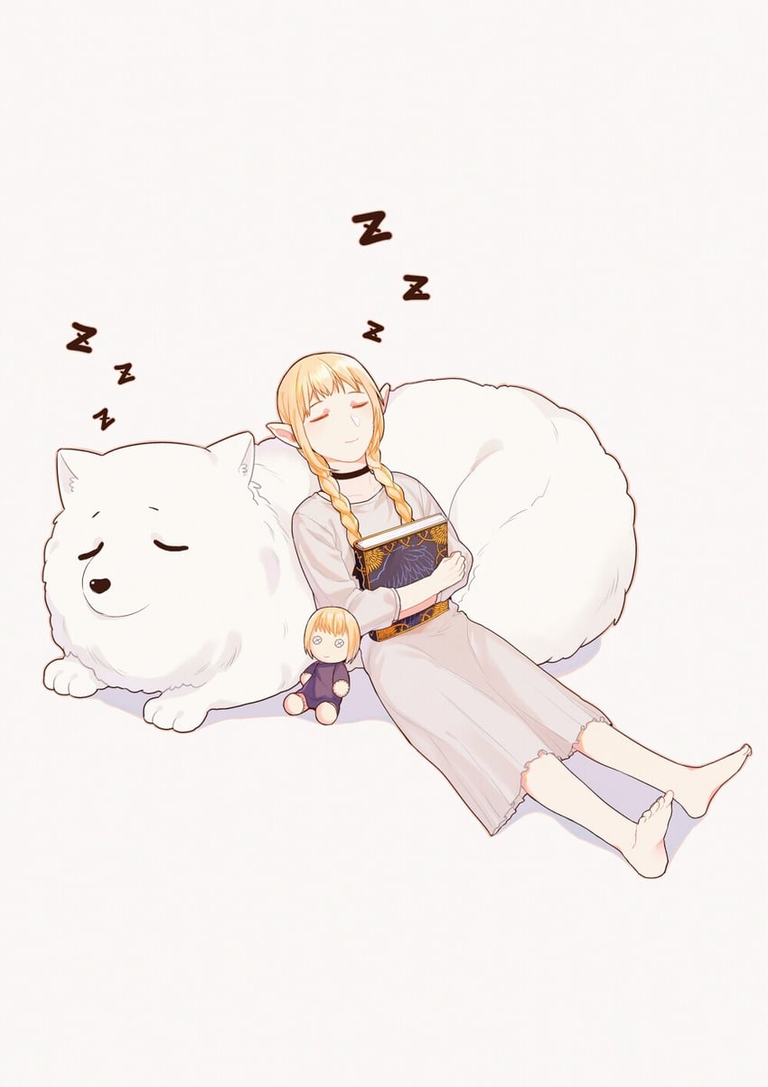 marcille donato, falin touden, and laios touden (dungeon meshi) drawn by jiucang0414