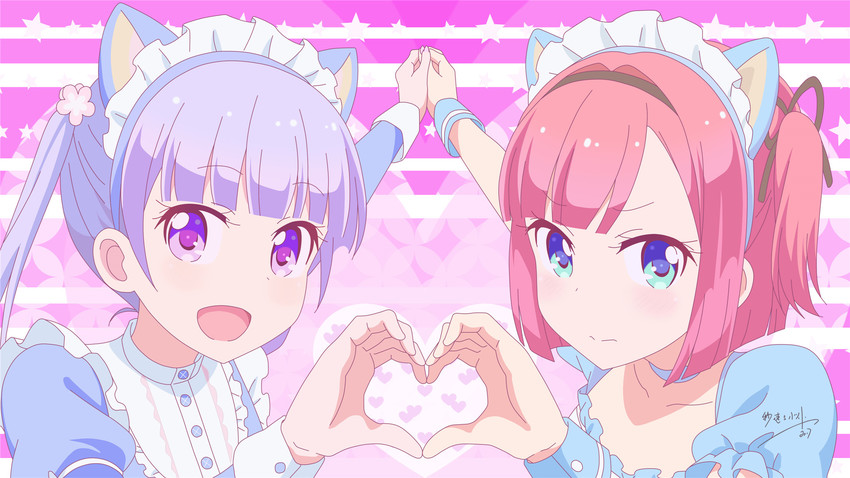 suzukaze aoba and mochizuki momiji (new game!) drawn by byousoku_go_baito