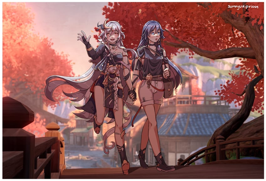 fu hua and herrscher of sentience (genshin impact and 3 more) drawn by sunnyvaiprion