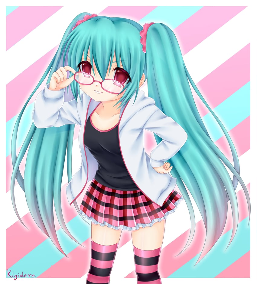 hatsune miku (vocaloid and 1 more) drawn by kigidere