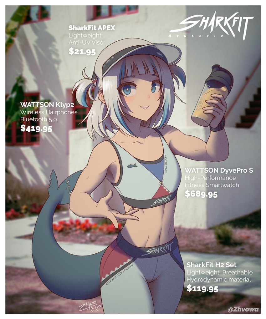 gawr gura (hololive and 1 more) drawn by zhvo