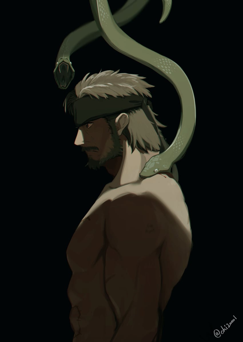 big boss (metal gear and 1 more) drawn by mekkichi