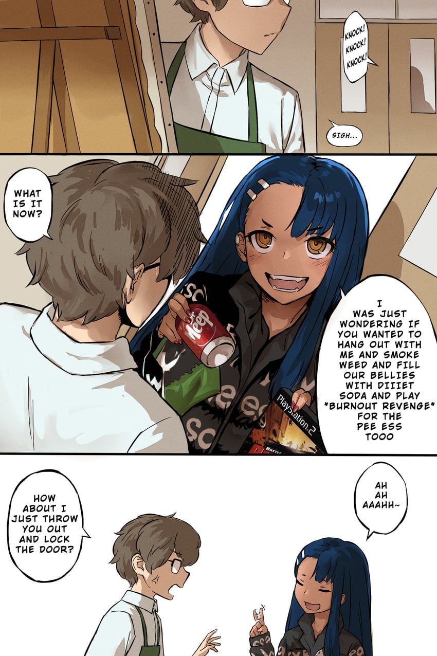 nagatoro hayase and hachiouji naoto (ijiranaide nagatoro-san and 3 more) drawn by haraya_manawari