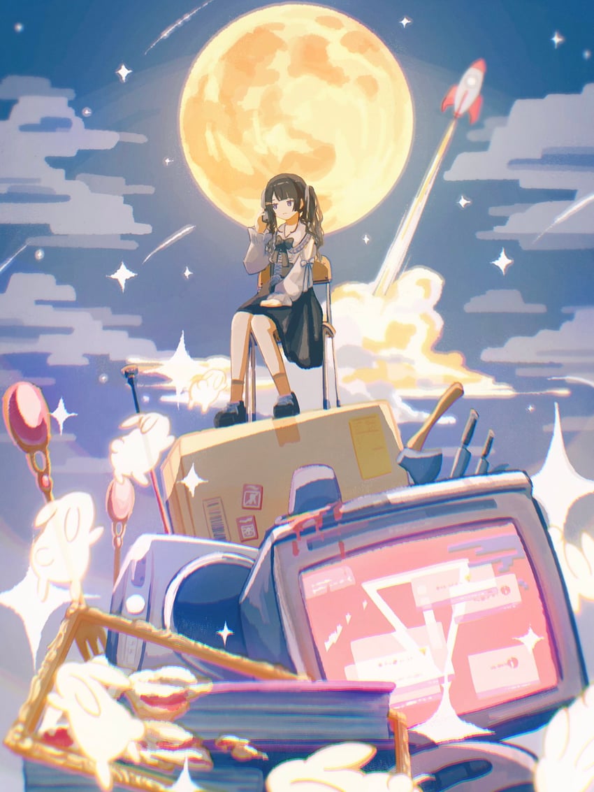 tsukino mito (nijisanji and 1 more) drawn by jino_(donnakan_jino)