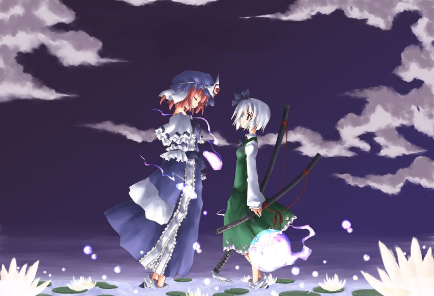 konpaku youmu and saigyouji yuyuko (touhou) drawn by sakuraba_yuuki