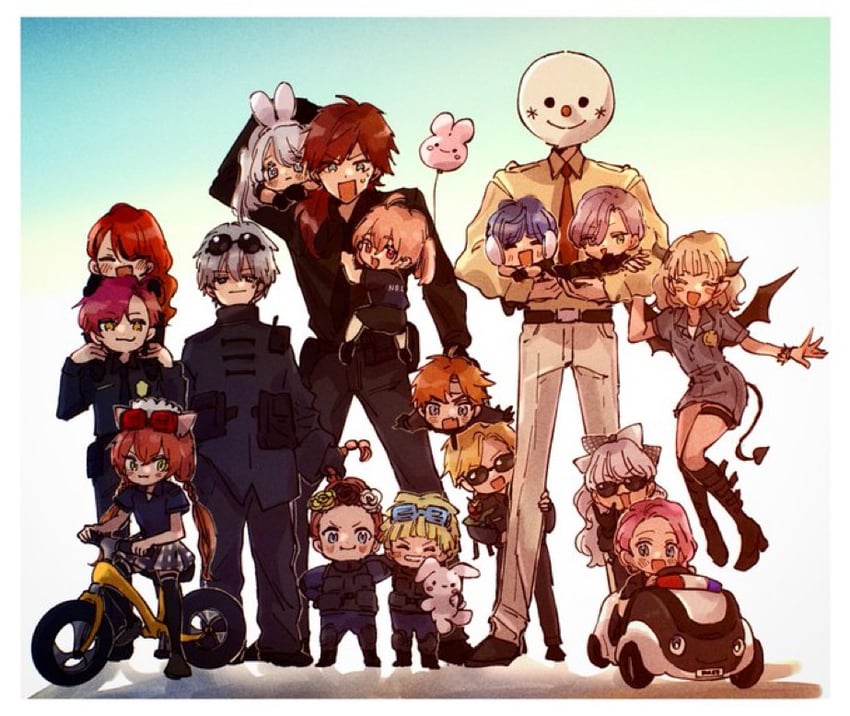 makaino ririmu, sasaki saku, lain paterson, kuramochi meruto, ishigami nozomi, and 12 more (nijisanji and 3 more) drawn by itsunko_(itsunky)
