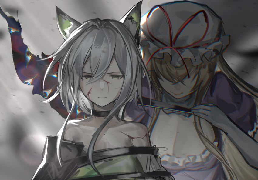 yakumo yukari and kal'tsit (touhou and 1 more) drawn by wb_yimo
