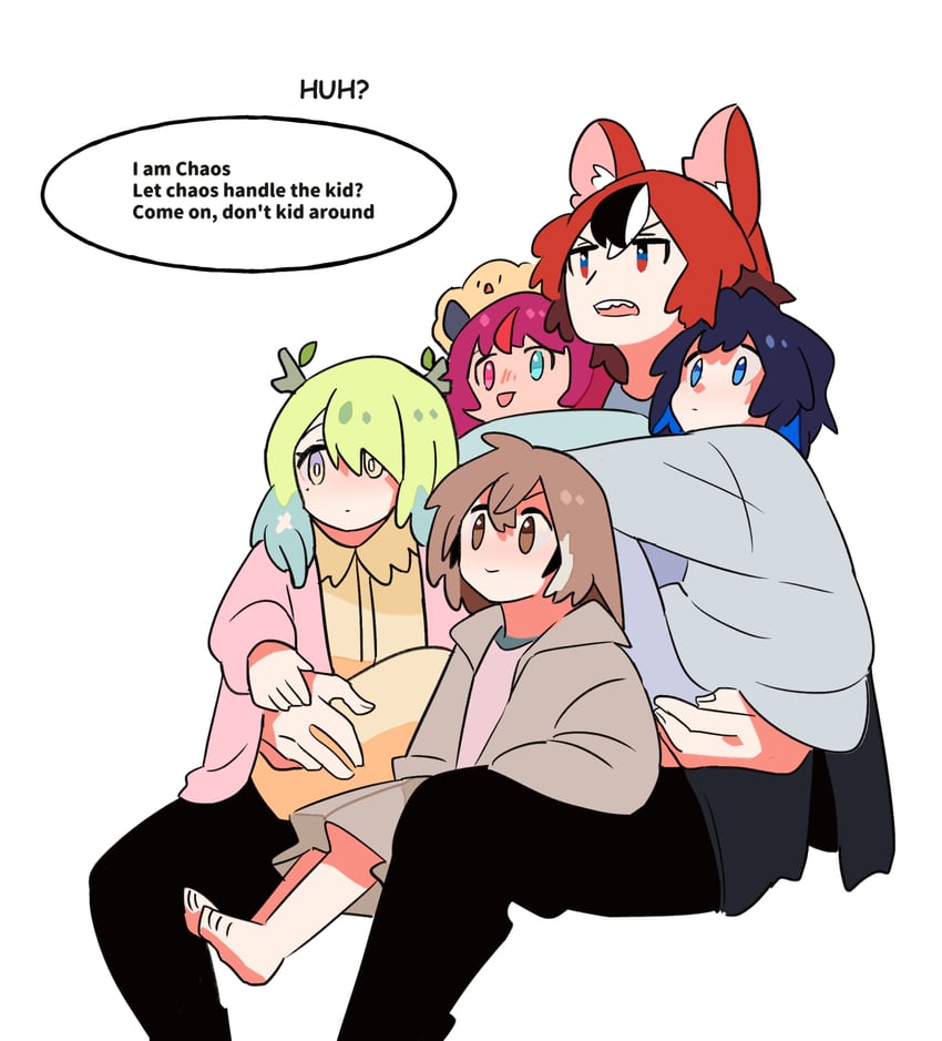 ouro kronii, nanashi mumei, hakos baelz, ceres fauna, and irys (hololive and 1 more) drawn by fongban_illust