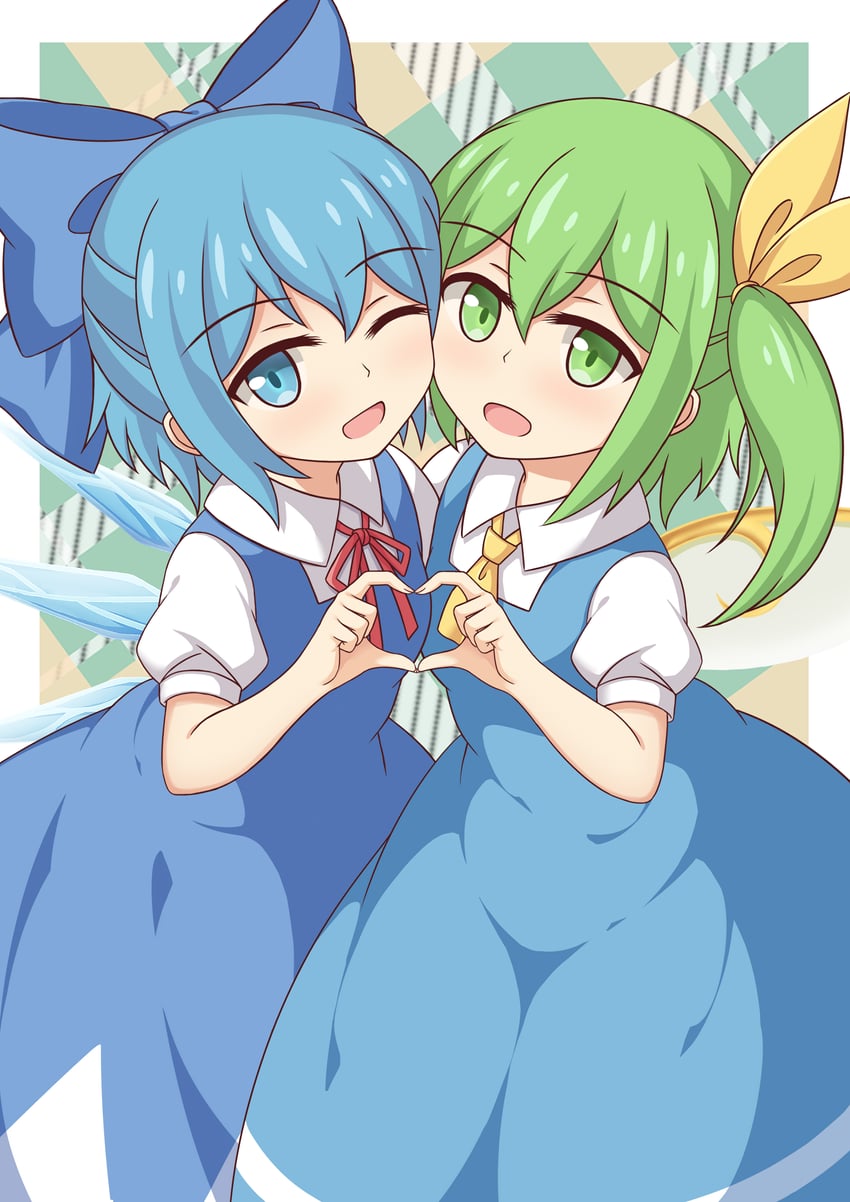 cirno and daiyousei (touhou) drawn by piaoluo_de_ying_huaban