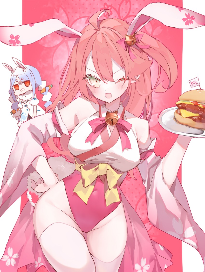 usada pekora, sakura miko, and don-chan (hololive) drawn by hinamori_(18ar0)
